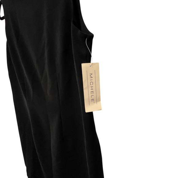 Vintage Michele Black Shift Dress Body Con‎ Size 12 Librarian Acadamia Preppy - Picture 3 of 5